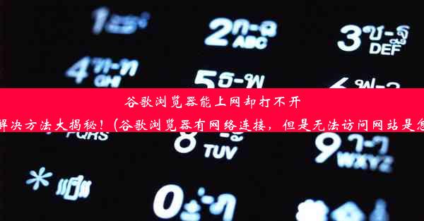 谷歌浏览器能上网却打不开网页？解决方法大揭秘！(谷歌浏览器有网络连接，但是无法访问网站是怎么回事)