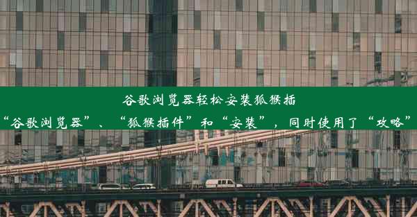 谷歌浏览器轻松安装狐猴插件攻略！这个标题简洁明了，突出了关键词“谷歌浏览器”、“狐猴插件”和“安装”，同时使用了“攻略”