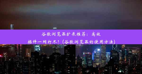 谷歌浏览器扩展推荐：高效插件一网打尽！(谷歌浏览器的使用方法)