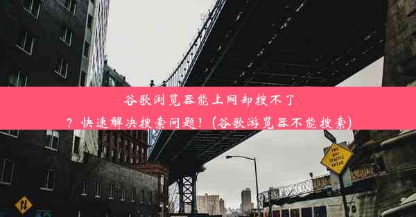 谷歌浏览器能上网却搜不了？快速解决搜索问题！(谷歌游览器不能搜索)