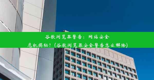 谷歌浏览器警告：网站安全危机揭秘！(谷歌浏览器安全警告怎么解除)