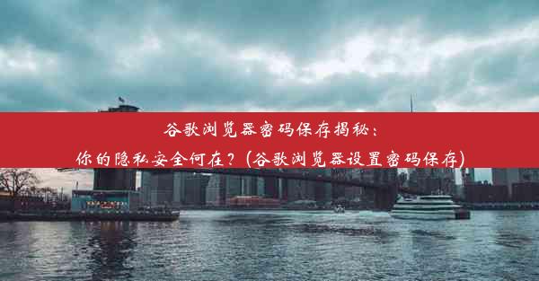 谷歌浏览器密码保存揭秘：你的隐私安全何在？(谷歌浏览器设置密码保存)