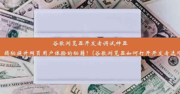 谷歌浏览器开发者调试神器：揭秘提升网页用户体验的秘籍！(谷歌浏览器如何打开开发者选项)