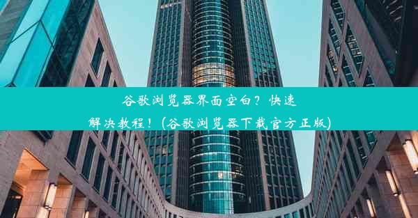 谷歌浏览器界面空白？快速解决教程！(谷歌浏览器下载官方正版)