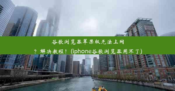 谷歌浏览器苹果版无法上网？解决教程！(iphone谷歌浏览器用不了)