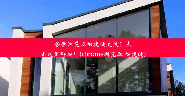 谷歌浏览器快捷键失灵？点击这里解决！(chrome浏览器 快捷键)