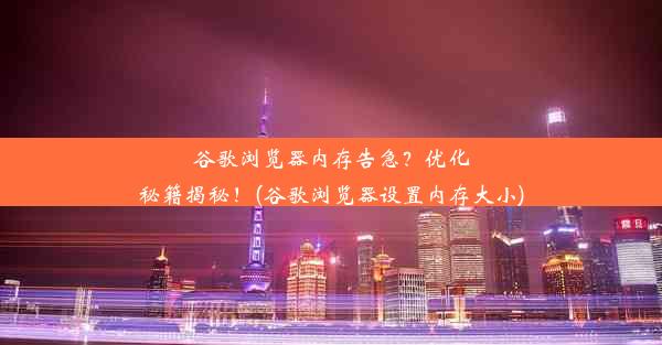 谷歌浏览器内存告急？优化秘籍揭秘！(谷歌浏览器设置内存大小)