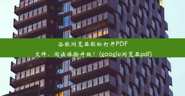 谷歌浏览器轻松打开PDF文件，阅读体验升级！(google浏览器pdf)